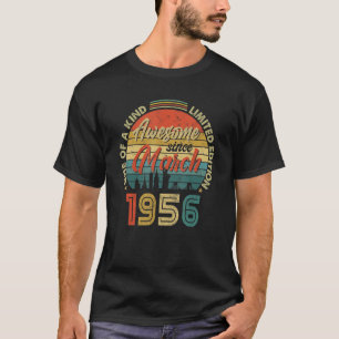 Camiseta Incrível desde março de 1956 Vintage 66th Birthday