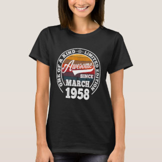 Camiseta Incrível Desde Março De 1958 65º Aniversário 65 An