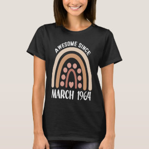 Camiseta Incrível Desde Março De 1964, Aniversário Rainbow