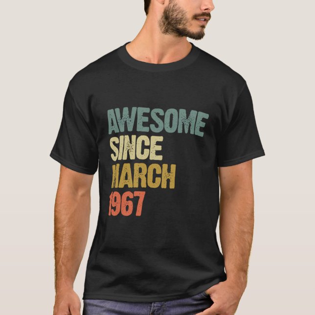 Camiseta Incrível Desde Março De 1967 52 Anos De Idade 52Nd (Frente)