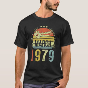 Camiseta Incrível Desde Março De 1979 Vintage 43º Aniversár