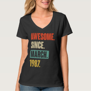Camiseta Incrível desde março de 1987 Aniversário 36º Decor