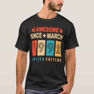 Camiseta Incrível Desde Março De 1992, 31 Anos De Idade 31.
