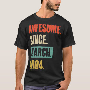Camiseta Incrível desde março de 2004 Aniversário 19º Decor