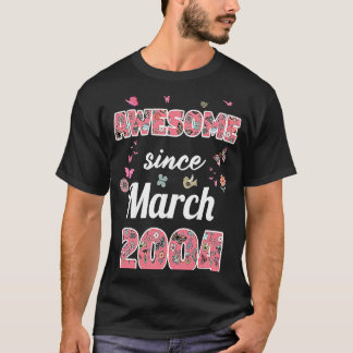 Camiseta Incrível desde março de 2004 flores em 2004 Março