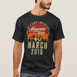Camiseta Incrível Desde Março De 2010 12 Vintage Aniversári