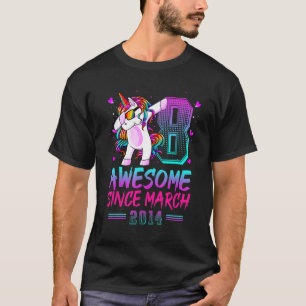 Camiseta Incrível desde março de 2014 Dabbing Unicorn 8º Na