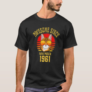 Camiseta Incrível Desde Novembro De 1961 61rua Birthday Cat