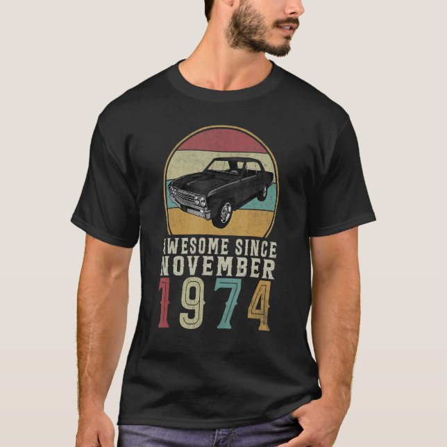 Camiseta Incrível desde novembro de 1974 48 anos 48 anos Na (Frente)