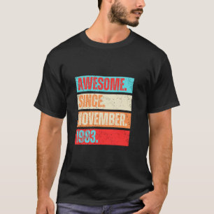 Camiseta Incrível Desde Novembro De 1983 Feliz aniversário