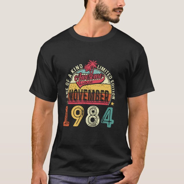 Camiseta Incrível Desde novembro de 1984 aniversário de 40  (Frente)