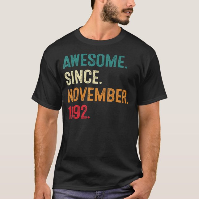 Camiseta Incrível Desde Novembro De 1992 aniversário de 30  (Frente)
