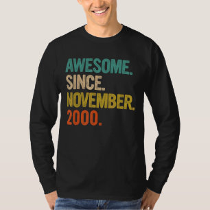 Camiseta Incrível Desde Novembro De 2000 22 Anos De Idade O