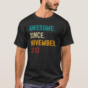 Camiseta Incrível Desde Novembro De 2013 9º Aniversário 9 A