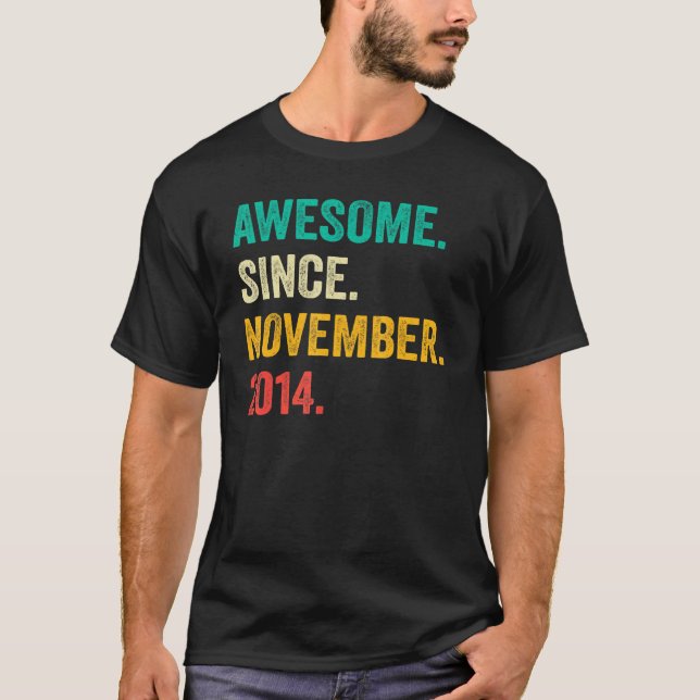 Camiseta Incrível desde novembro de 2014 8º aniversário 8 a (Frente)