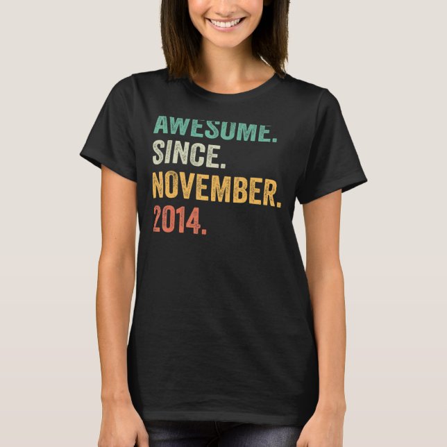 Camiseta Incrível desde novembro de 2014 8º aniversário 8 a (Frente)