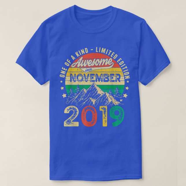 Camiseta Incrível Desde Novembro De 2019 aniversário de 3 a (Frente do Design)