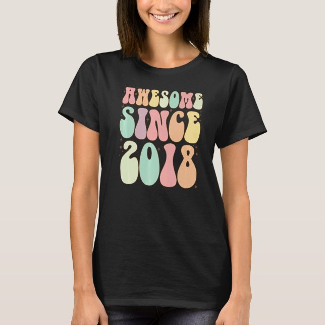 Camiseta Incrível Desde O Aniversário De 2018 Meninas De 4  (Frente)