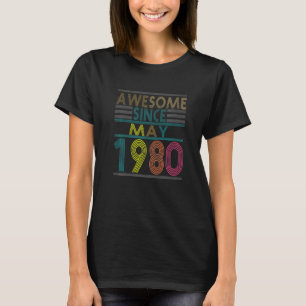 Camiseta Incrível Desde O Nascer De Maio Em 1980 Vintage 42