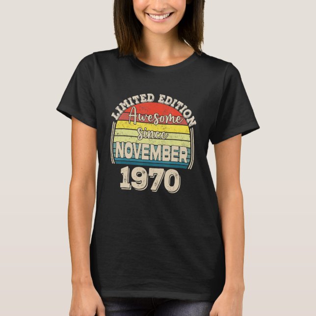 Camiseta Incrível desde o Nascer de novembro de 1970 no Pai (Frente)