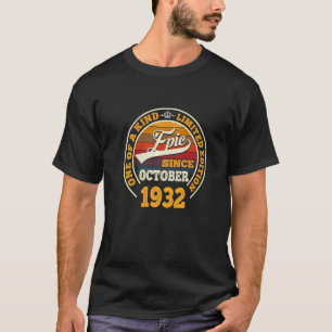 Camiseta Incrível Desde Outubro De 1932, 90 Birthday, 90 An
