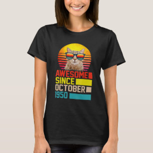 Camiseta Incrível Desde outubro de 1950 72º Aniversário do