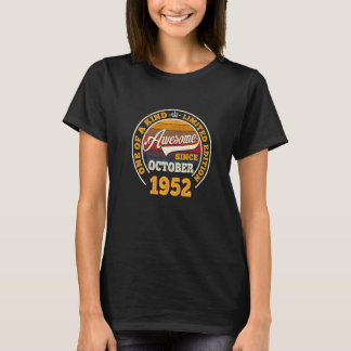 Camiseta Incrível Desde Outubro De 1952 70 Birthday 70 Anos
