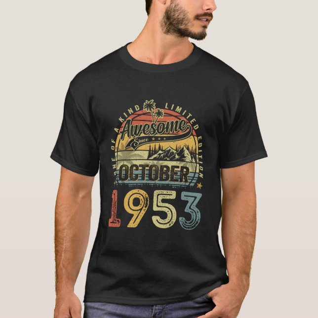 Camiseta Incrível desde outubro de 1953 70 70 (Frente)
