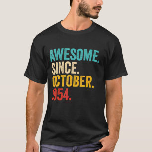 Camiseta Incrível Desde outubro de 1954 68 Anos 68 Anos Nas
