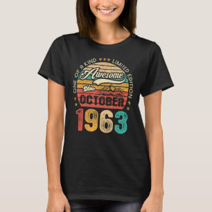 Camiseta Incrível Desde outubro de 1963 59 anos 59 anos