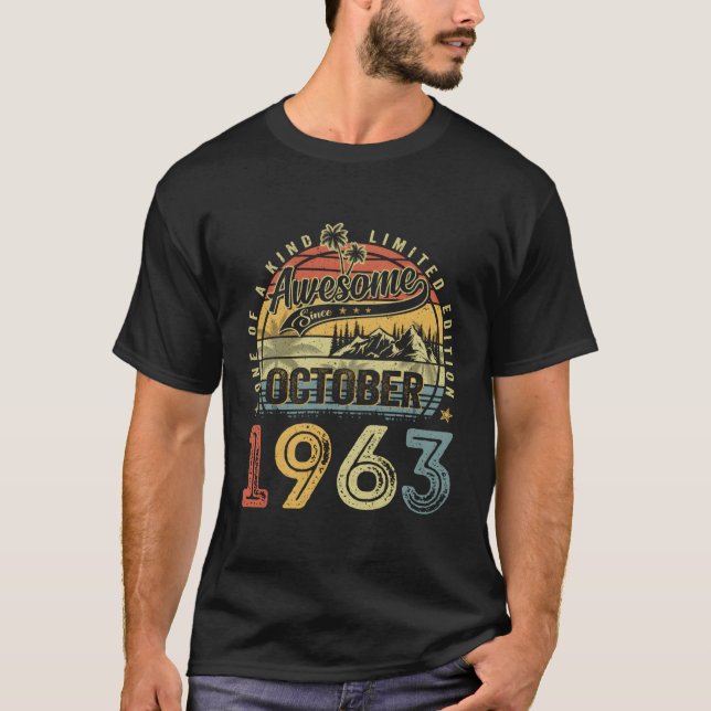 Camiseta Incrível Desde Outubro De 1963 60 60Th (Frente)