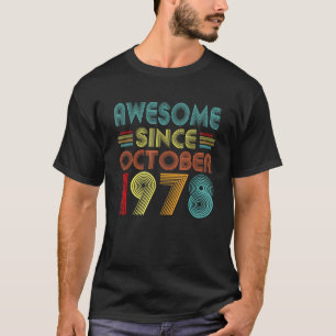 Camiseta Incrível desde outubro de 1978 Vintage, 44 anos