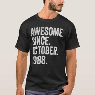 Camiseta Incrível desde outubro de 1988 34º aniversário 34