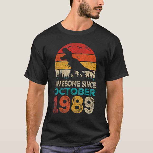 Camiseta Incrível Desde outubro de 1989, 33º Aniversário do (Frente)
