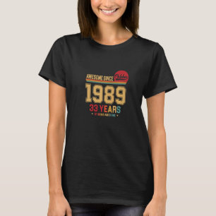 Camiseta Incrível Desde outubro de 1989, Vintage Retro 33rd