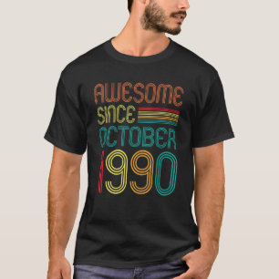 Camiseta Incrível Desde outubro de 1990 Retro 32º Aniversár