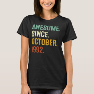 Camiseta Incrível Desde Outubro De 1992 aniversário de 30 a