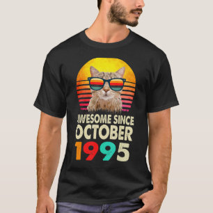 Camiseta Incrível desde outubro de 1995 27th Birthday Cat V