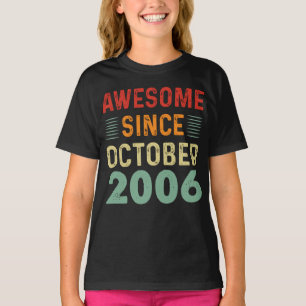 Camiseta Incrível desde outubro de 2006 Vintage Birthday