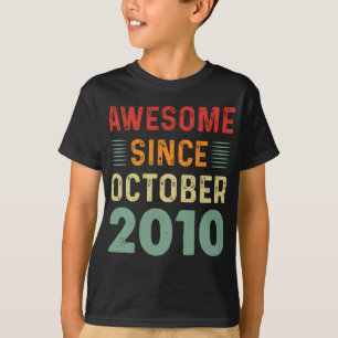 Camiseta Incrível Desde Outubro De 2010 Vintage Birthday