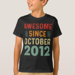 Camiseta Incrível Desde Outubro De 2012 Vintage Birthday<br><div class="desc">nascer em outubro,  incrível desde outubro,  outubro de 2012,  9º aniversário,  9 anos,  camisa de aniversário,  9 anos,  aniversário,  incrível desde,  vintage,  incrível desde 2012,  vintage 2012,  nascer em 2012</div>
