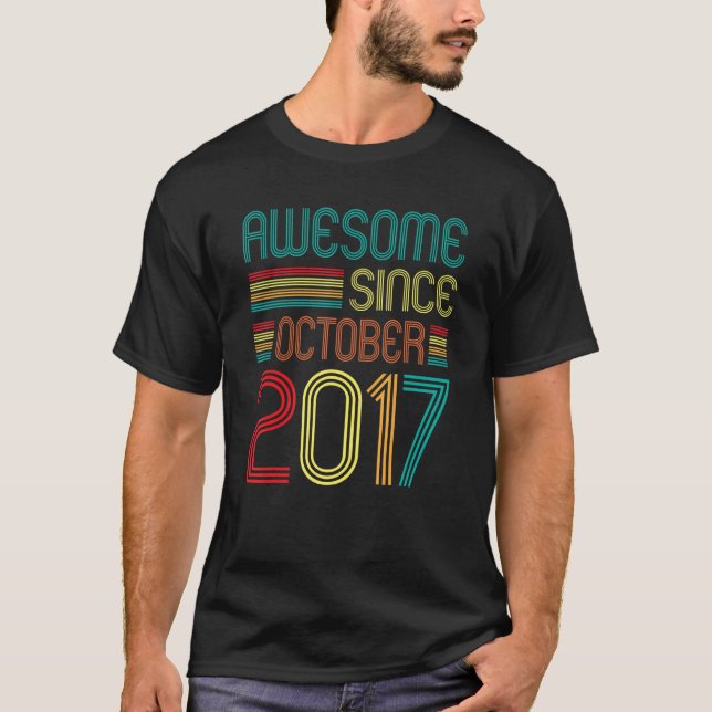 Camiseta Incrível Desde Outubro De 2017, Aniversário De 5,  (Frente)