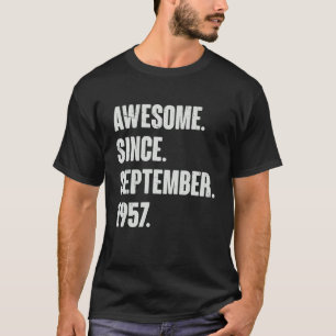 Camiseta Incrível Desde Setembro 1957 65 Anos de Idade 65º