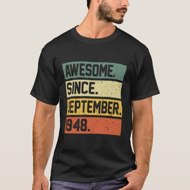 Camiseta Incrível Desde Setembro De 1948 75Th (Frente)