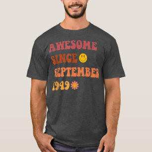 Camiseta Incrível Desde Setembro De 1949 Retro Groovy 73 An