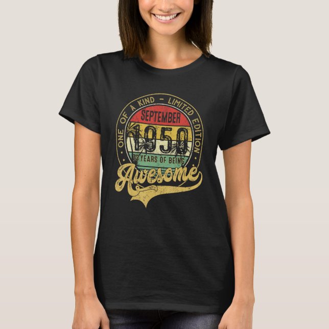 Camiseta Incrível Desde Setembro De 1950 Um Tipo (Frente)
