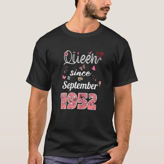 Camiseta Incrível Desde setembro de 1952 Flores 1952 Setemb (Frente)