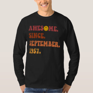 Camiseta Incrível Desde Setembro De 1957 Retro Groovy 65 An
