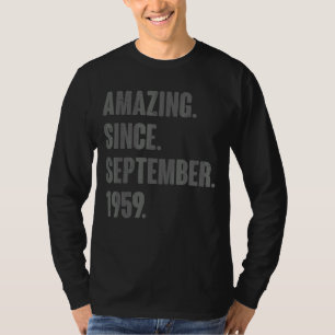 Camiseta Incrível Desde setembro de 1959, 63 anos, 63 anos,