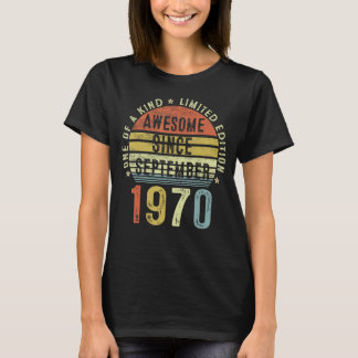 Camiseta Incrível Desde Setembro De 1970 52 Anos 52 Anos De